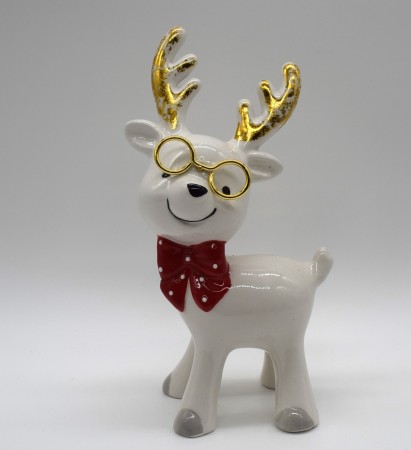 Weihnachtsrentier Sven mit Brille 18 cm Adventsdekoration, Weihnachtsdekoration