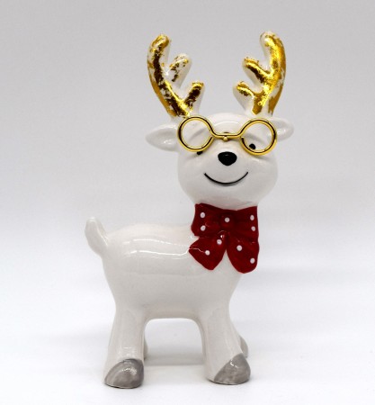 Weihnachtsrentier Sven mit Brille 12,5 cm Adventsdekoration, Weihnachtsdekoration