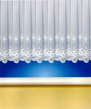 Fertiggardine Doris Langstore Weiß 4 Größen mit Kräuselband Fenster-Tür-Store