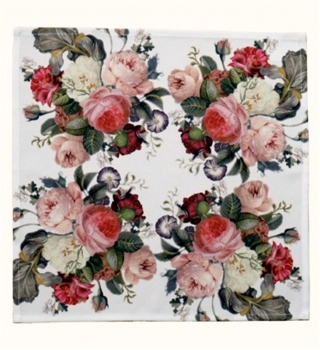 Rosen Tischdecke 40*40cm Pfingstrosen Blüten Tischtuch Mitteldecke bedruckt 578