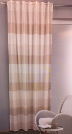 Andrea Beige 135*245 cm Übergardine Vorhang Seitenschal Schlaufen + Gardinenband