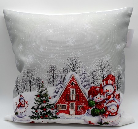 Weihnachtskissenhülle Advents Kissenbezüge 40*40 cm Schneemannfamilie