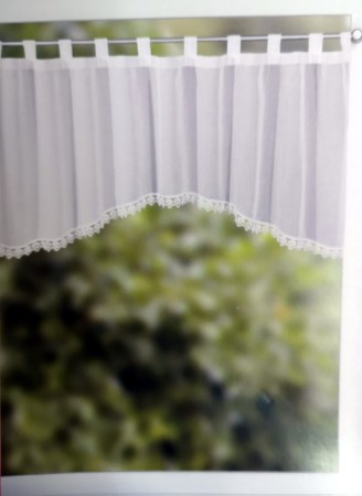 Kelly3 ca. 60*140 cm Schlaufen weiß Kurzgardinen Scheibengardinen Bistrogardinen