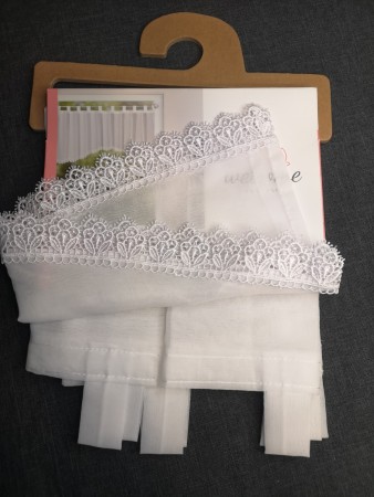Kelly3 ca. 60*140 cm Schlaufen weiß Kurzgardinen Scheibengardinen Bistrogardinen