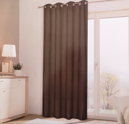Lia Kaffee 140*245 cm Verdunklungsvorhang Ösenschal Seitenschal mit Ösen Vorhang