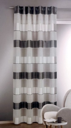 Lisa grau 135*245 cm Übergardine Vorhang Seitenschal mit Schlaufen + Gardinenband