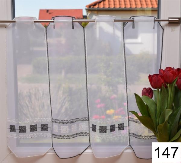 147: 1 Lamelle 16*45cm Stickpanneau Kurzgardine Scheibengardinen Bistrogardine günstig bei Worami