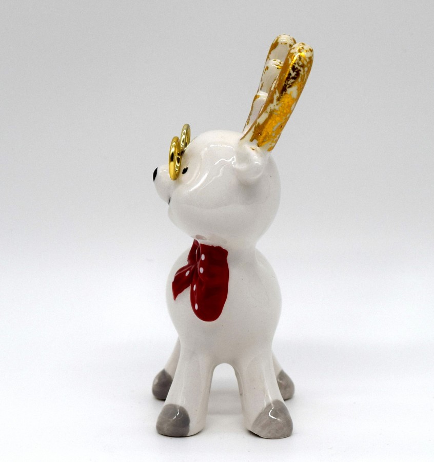 Weihnachtsrentier Sven mit Brille 12,5 cm Adventsdekoration, Weihnachtsdekoration