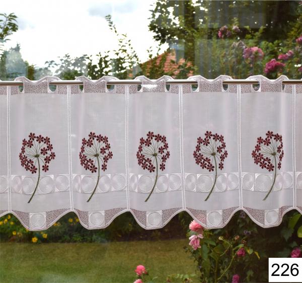 226:1 Lamelle 16/30cm B/H Stickpanneaux Kurzgardine Scheibengardinen Bistrogardine günstig bei Worami