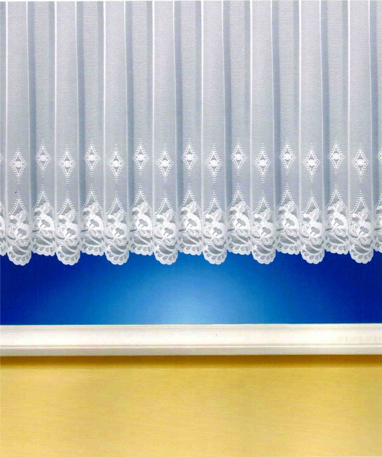 Fertiggardine Doris Langstore Weiß 4 Größen mit Kräuselband Fenster-Tür-Store