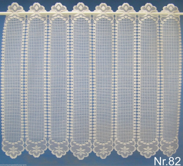 82:2Lamelle H59cm Panneaux Kurzgardine Scheibengardinen Bistrogardine Kurzstore