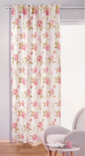 - - www.worami.de Gardinenband+verdeckte Vorhang Übergardine 135*245cm schnell✓ Fleur günstig✓ Seitenschal Schlaufen